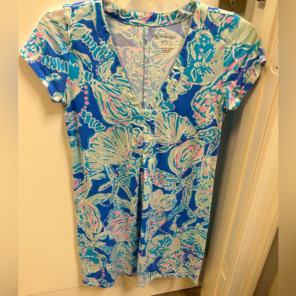 Lilly Pulitzer Blue and Pink Dress XXS